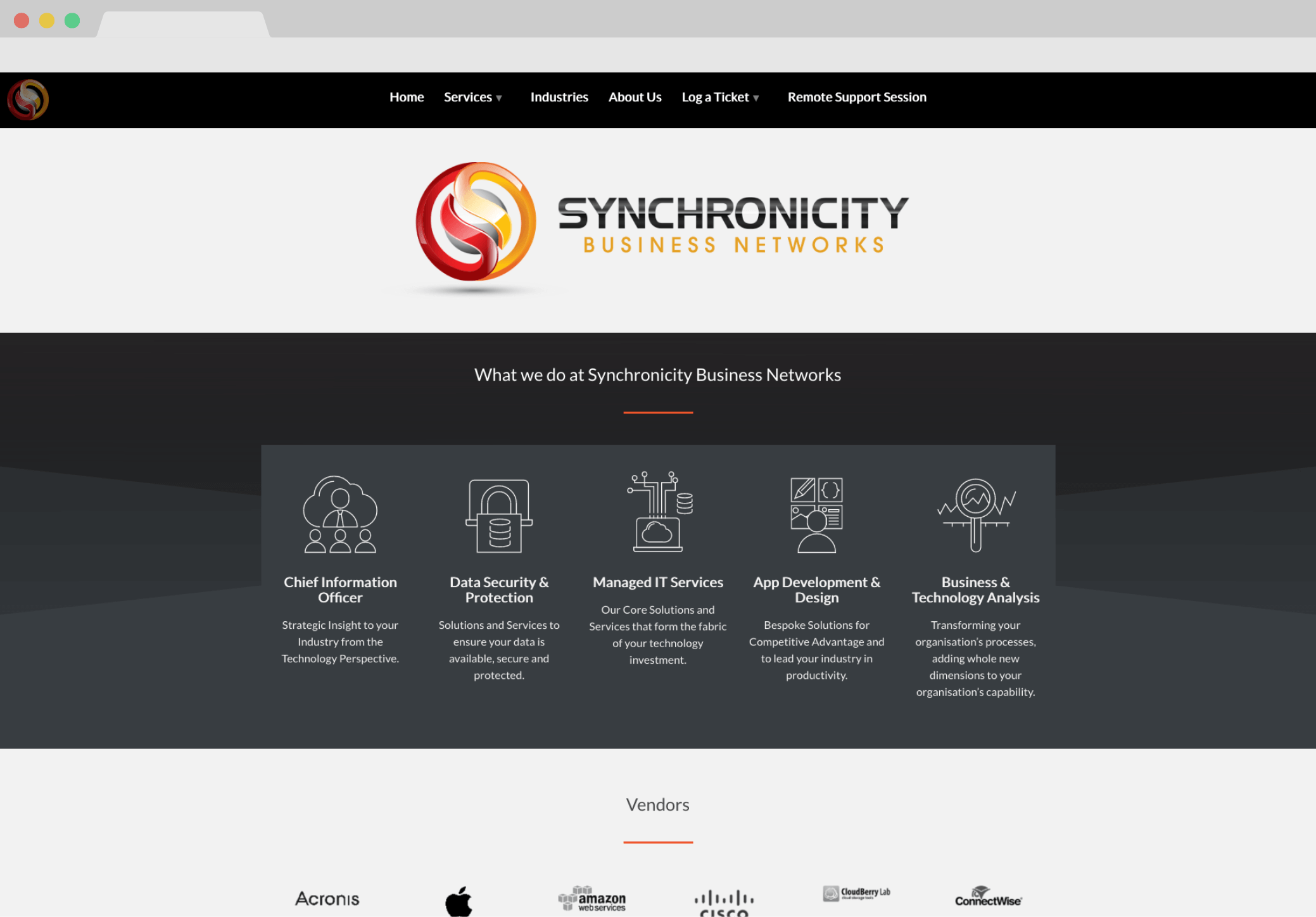 Synchronicity Business Networks Screengrab