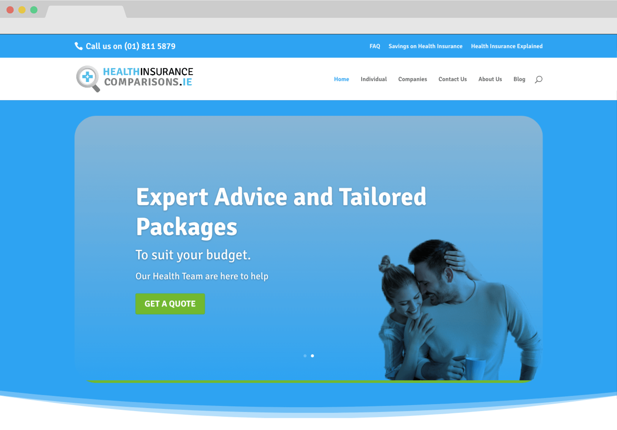 Health Insurance Compasion Website Screengrab